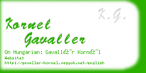 kornel gavaller business card
